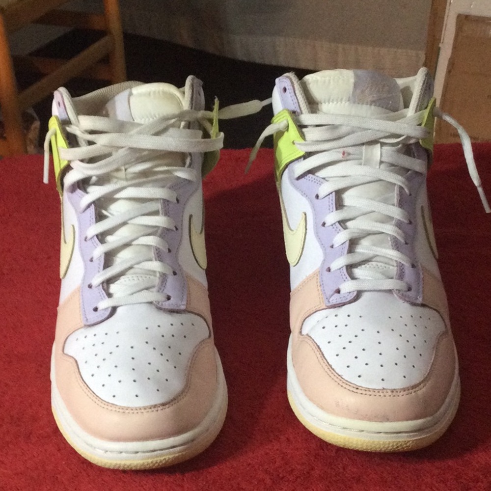 Women’s Colorblock High-Top Sneakers - White Peach Lavender